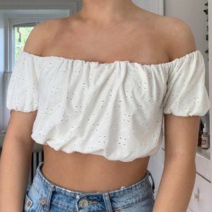 Urban Outfitters White Eyelet Top